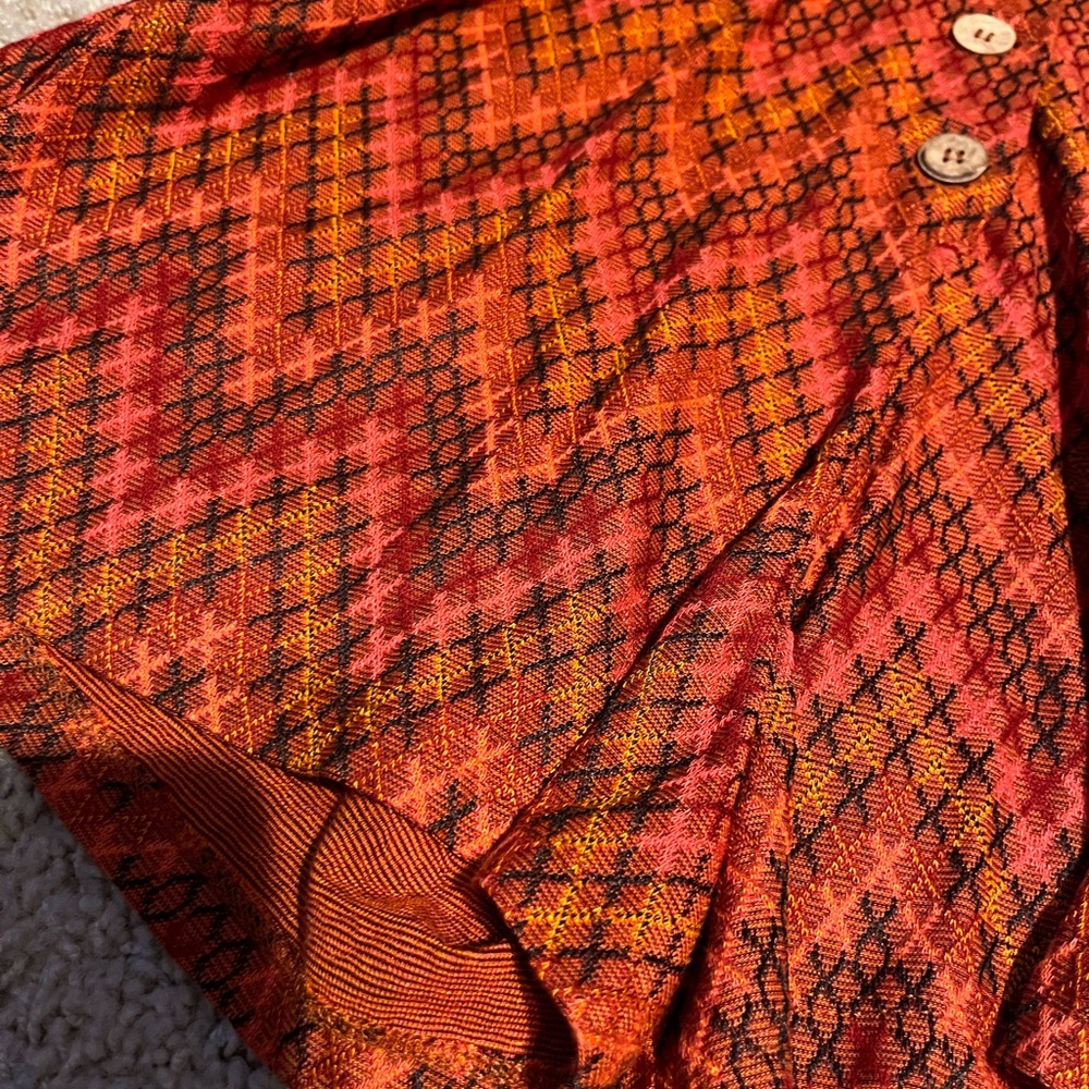 Orange Zigzag Pattern Phoenix Button Front Playsu… - image 7